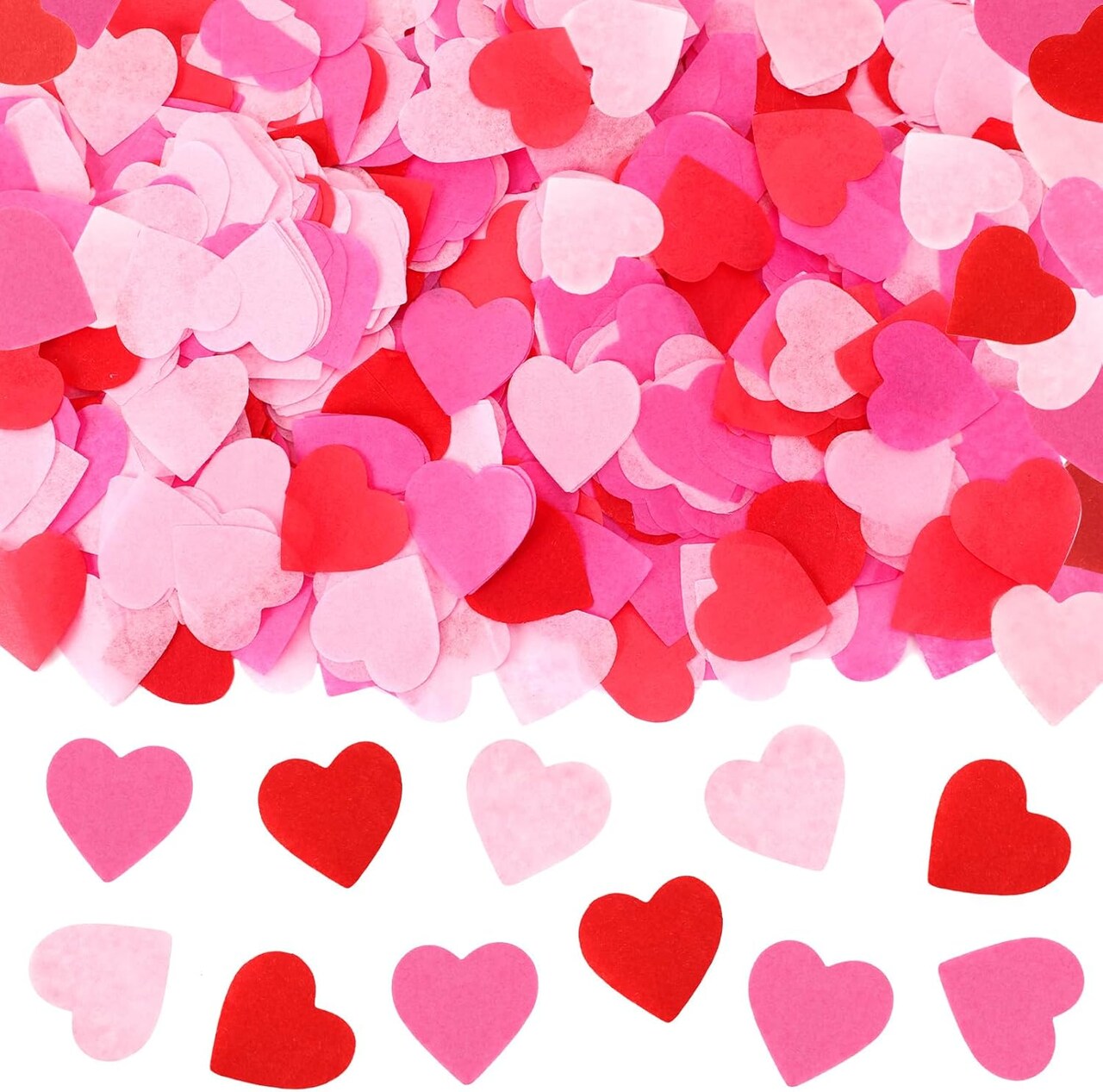 Red Heart Paper Confetti (Bulk Pack) – Premium Tissue Hearts for Valentine’s Day Decor – Romantic Table Scatter for Proposals, Weddings & Anniversary – Biodegradable Heart Sprinkles for Balloons & Gift Boxes – Anniversary Party Supplies